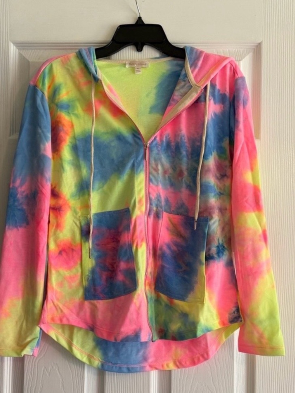 NWT Rose Velvet Tie Dye Hoodie & Shorts Set Multicolor
